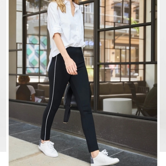 NEW SPANX The Perfect Pant Ankle Piped Skinny in Classic Navy Size Small Petite - Picture 1 of 11